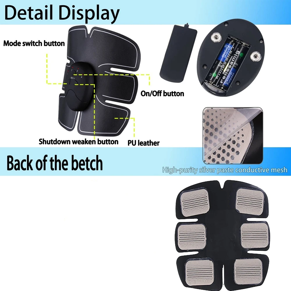 Estimulador muscular EMS inalámbrico, tóner ABS, entrenador de cadera Abdominal, pérdida de peso, Fitness, moldeador, masajeador eléctrico adelgazante corporal Estimulador muscular EMS inalámbrico, tóner ABS, entrenador de cadera Abdominal, pérdida de peso, Fitness, moldeador, masajeador eléctrico adelgazante corporal