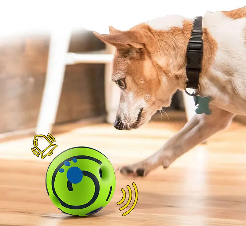 Juguete para perros Wobble Wag Giggle Ball Obtenga la atención del perro Juguete Divertidos sonidos Giggle cuando se enrolan o sacude las mascotas lo mejor como se ve en la televisión