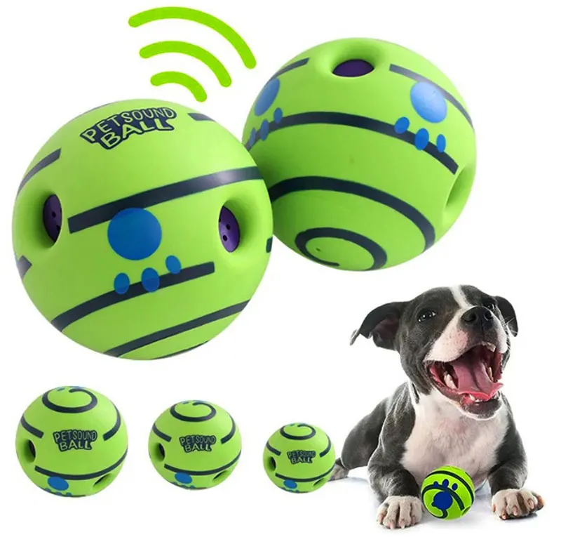 Juguete para perros Wobble Wag Giggle Ball Obtenga la atención del perro Juguete Divertidos sonidos Giggle cuando se enrolan o sacude las mascotas lo mejor como se ve en la televisión