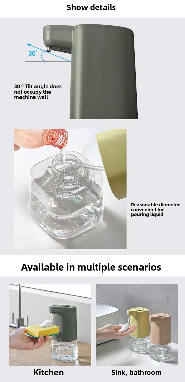 2025 nueva máquina desinfectante de manos de espuma con Sensor inteligente dispensador de jabón líquido con Sensor automático sin contacto de gran capacidad 2025 nueva máquina desinfectante de manos de espuma con Sensor inteligente dispensador de jabón líquido con Sensor automático sin contacto de gran capacidad