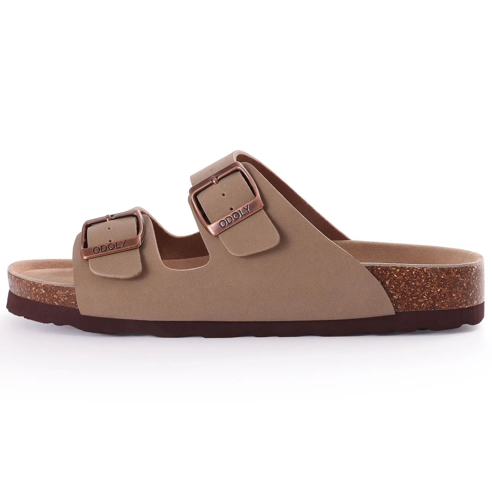 Comwarm Sandalias de cuero a la moda para hombre, sandalias deslizantes con colchón de corcho para verano, sandalias de playa, sandalias de marca Unisex con hebilla ajustable Comwarm Sandalias de cuero a la moda para hombre, sandalias deslizantes con colchón de corcho para verano, sandalias de playa, sandalias de marca Unisex con hebilla ajustable