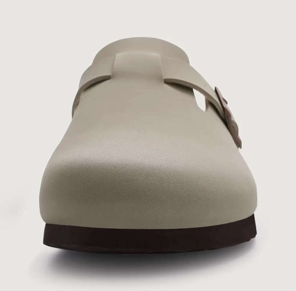 Comwarm Sandalias de cuero a la moda para hombre, sandalias deslizantes con colchón de corcho para verano, sandalias de playa, sandalias de marca Unisex con hebilla ajustable Comwarm Sandalias de cuero a la moda para hombre, sandalias deslizantes con colchón de corcho para verano, sandalias de playa, sandalias de marca Unisex con hebilla ajustable