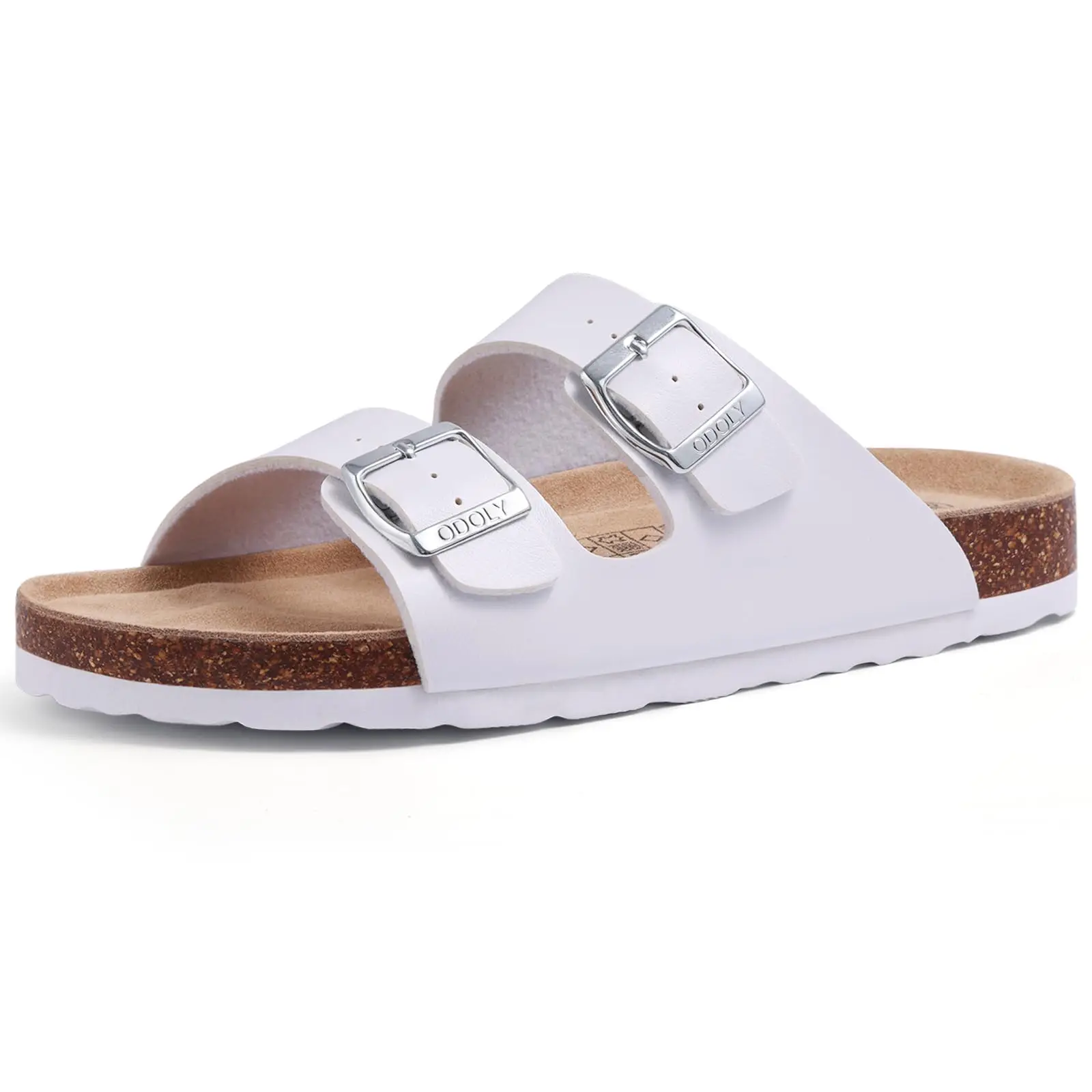 Comwarm Sandalias de cuero a la moda para hombre, sandalias deslizantes con colchón de corcho para verano, sandalias de playa, sandalias de marca Unisex con hebilla ajustable Comwarm Sandalias de cuero a la moda para hombre, sandalias deslizantes con colchón de corcho para verano, sandalias de playa, sandalias de marca Unisex con hebilla ajustable