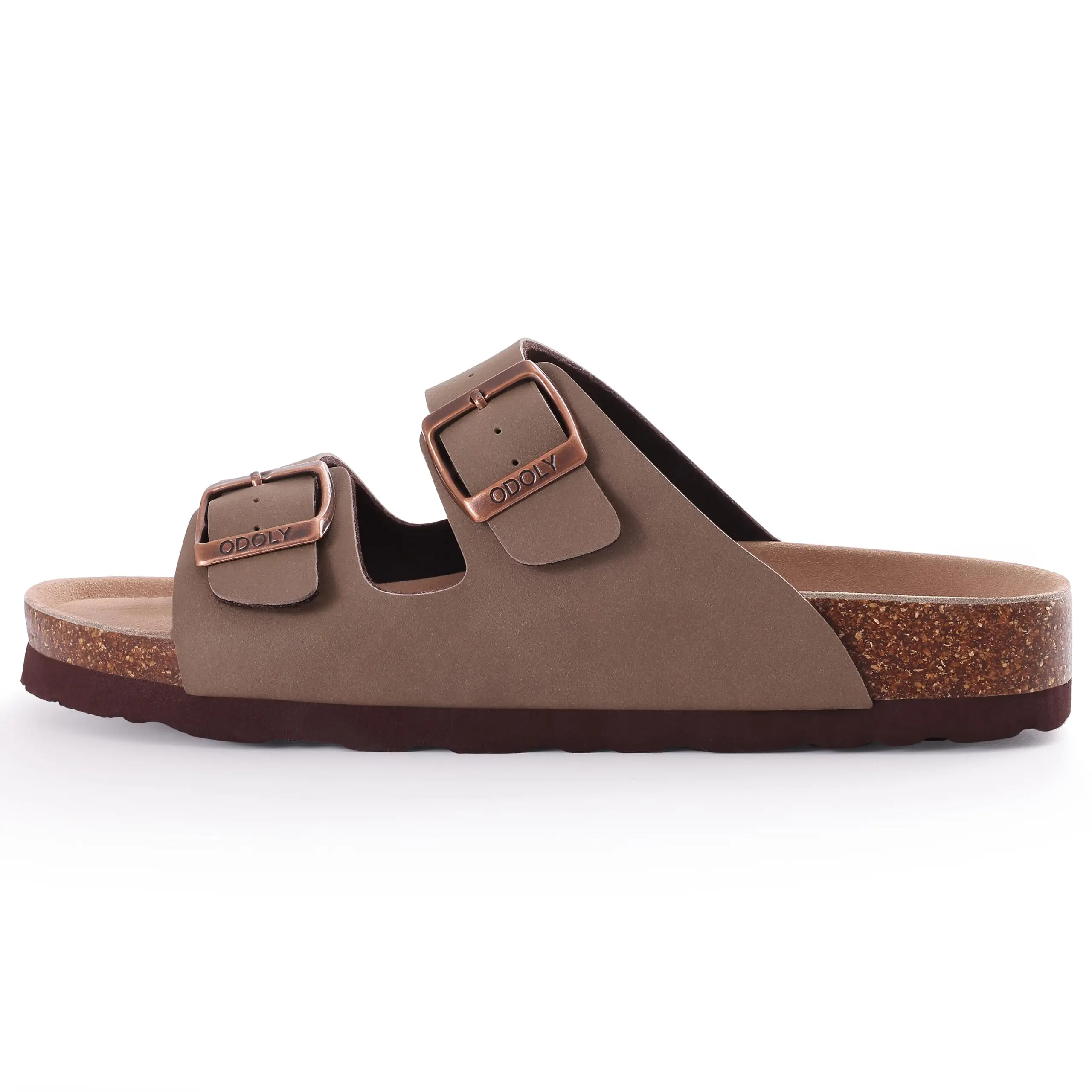 Comwarm Sandalias de cuero a la moda para hombre, sandalias deslizantes con colchón de corcho para verano, sandalias de playa, sandalias de marca Unisex con hebilla ajustable Comwarm Sandalias de cuero a la moda para hombre, sandalias deslizantes con colchón de corcho para verano, sandalias de playa, sandalias de marca Unisex con hebilla ajustable