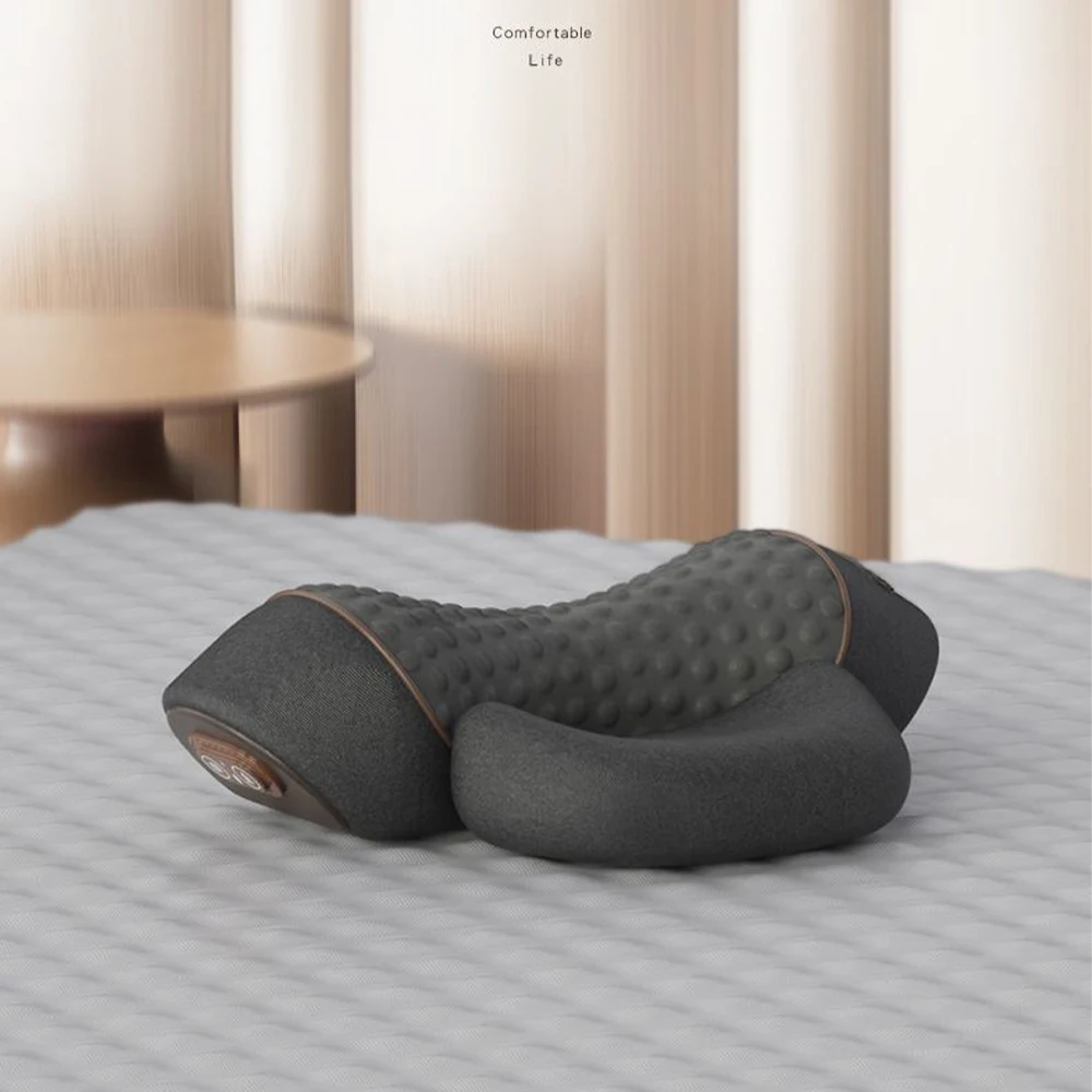 Masajeador de cuello eléctrico, almohada Cervical, compresa caliente, masaje de vibración, tracción del cuello, almohada relajante, soporte de columna vertebral, almohada masajeadora