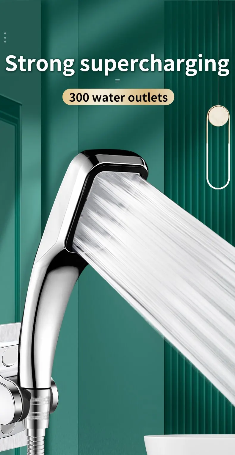 Accesorios de baño cabezal de ducha de alta presión gran salida de agua adaptación Universal boquilla de ducha de mano presurizada agua