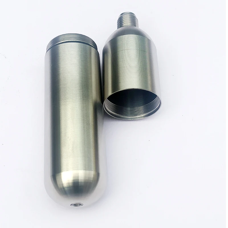 Cartucho de Co2 de acero inoxidable 304, 45g, cilindro recargable para accesorios de cocina, Bar, barril de cerveza, chaleco salvavidas de café, Airbag
