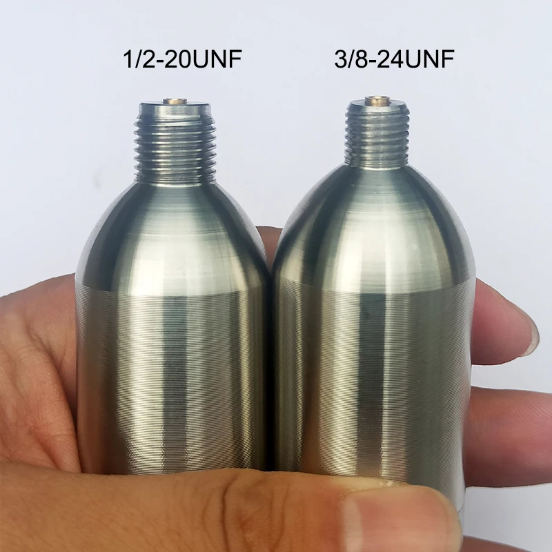 Cartucho de Co2 de acero inoxidable 304, 45g, cilindro recargable para accesorios de cocina, Bar, barril de cerveza, chaleco salvavidas de café, Airbag