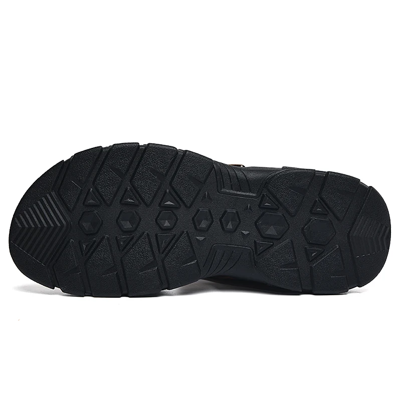 Sandalias clásicas de marca para hombre, sandalias de cuero genuino de verano para hombre, sandalias ligeras informales para exteriores, zapatillas de deporte a la moda para hombre, talla 38-46