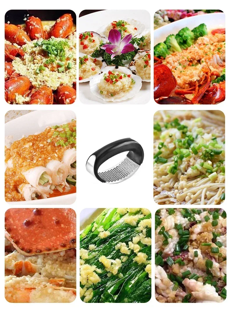 Trituradora de prensa de ajo de acero inoxidable, picadora Manual de ajo, herramientas para cortar frutas y verduras, utensilio de cocina para el hogar, 1/2 Uds.
