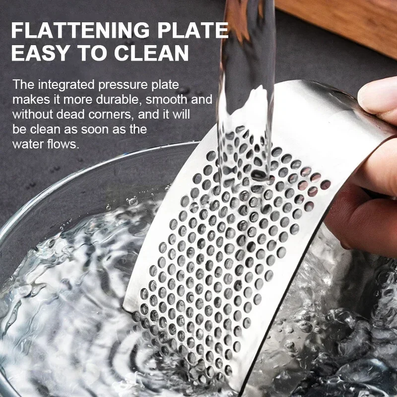 Trituradora de prensa de ajo de acero inoxidable, picadora Manual de ajo, herramientas para cortar frutas y verduras, utensilio de cocina para el hogar, 1/2 Uds.