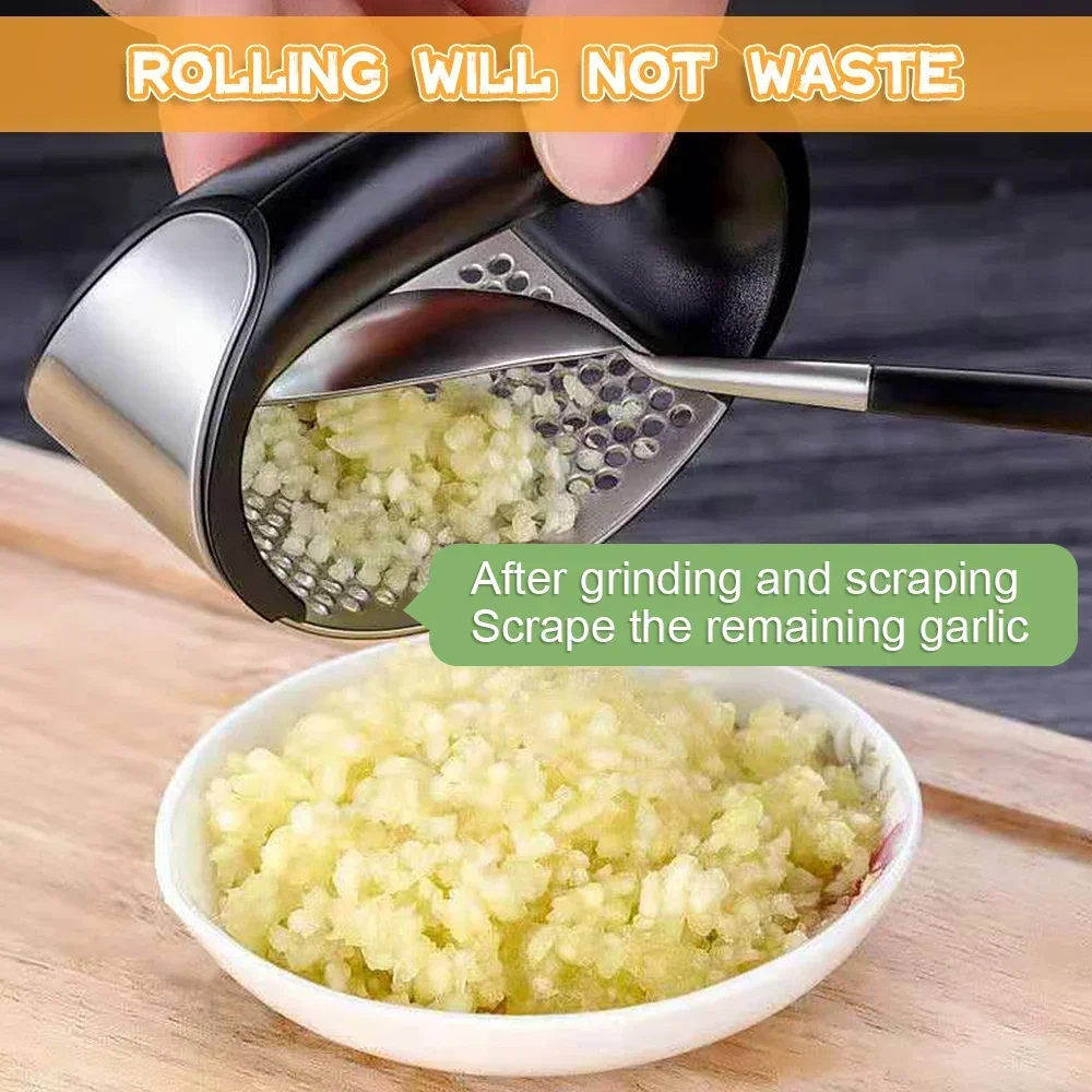 Trituradora de prensa de ajo de acero inoxidable, picadora Manual de ajo, herramientas para cortar frutas y verduras, utensilio de cocina para el hogar, 1/2 Uds.