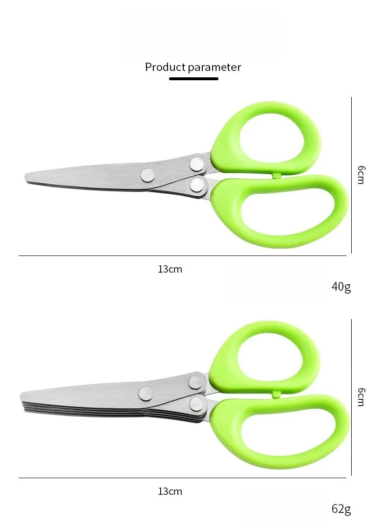 Tijeras de cocina multifuncionales de 3/5 capas de acero inoxidable para pimienta cebollino Laver corte herramientas de cocina