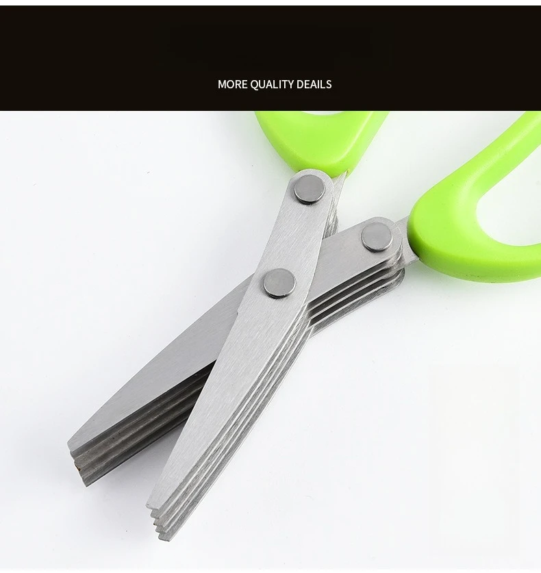 Tijeras de cocina multifuncionales de 3/5 capas de acero inoxidable para pimienta cebollino Laver corte herramientas de cocina