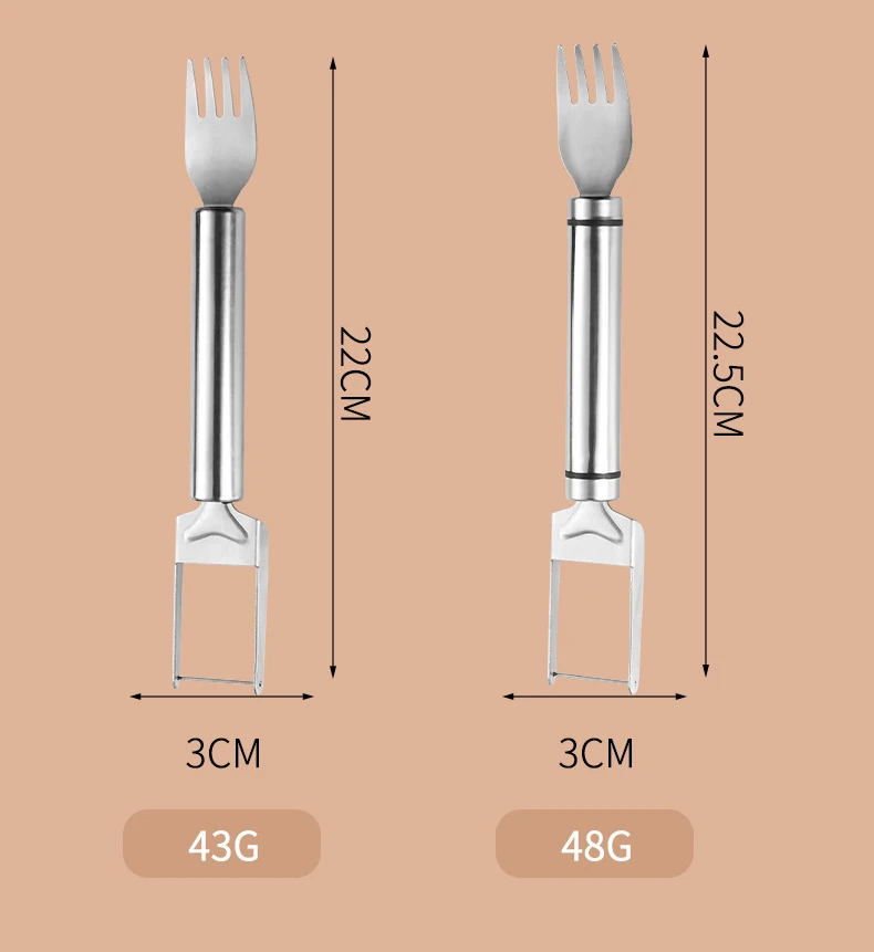 Herramienta de corte de sandía de acero inoxidable, tenedor de sandía funcional, rebanador, herramienta de corte para melones, tenedor de fruta, utensilios de cocina Herramienta de corte de sandía de acero inoxidable, tenedor de sandía funcional, rebanador, herramienta de corte para melones, tenedor de fruta, utensilios de cocina