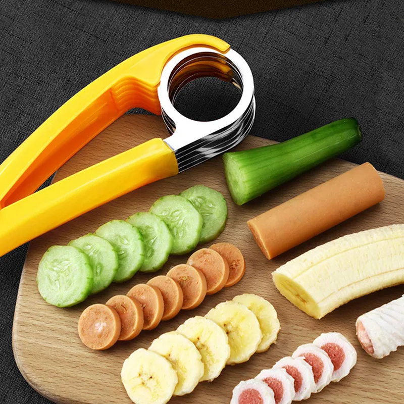 Cortador rebanador de plátano y jamón, herramientas de cocina ecológicas, rebanadores de frutas y verduras de plástico, cortador de pepino, trituradores de Sala, herramientas de cocina