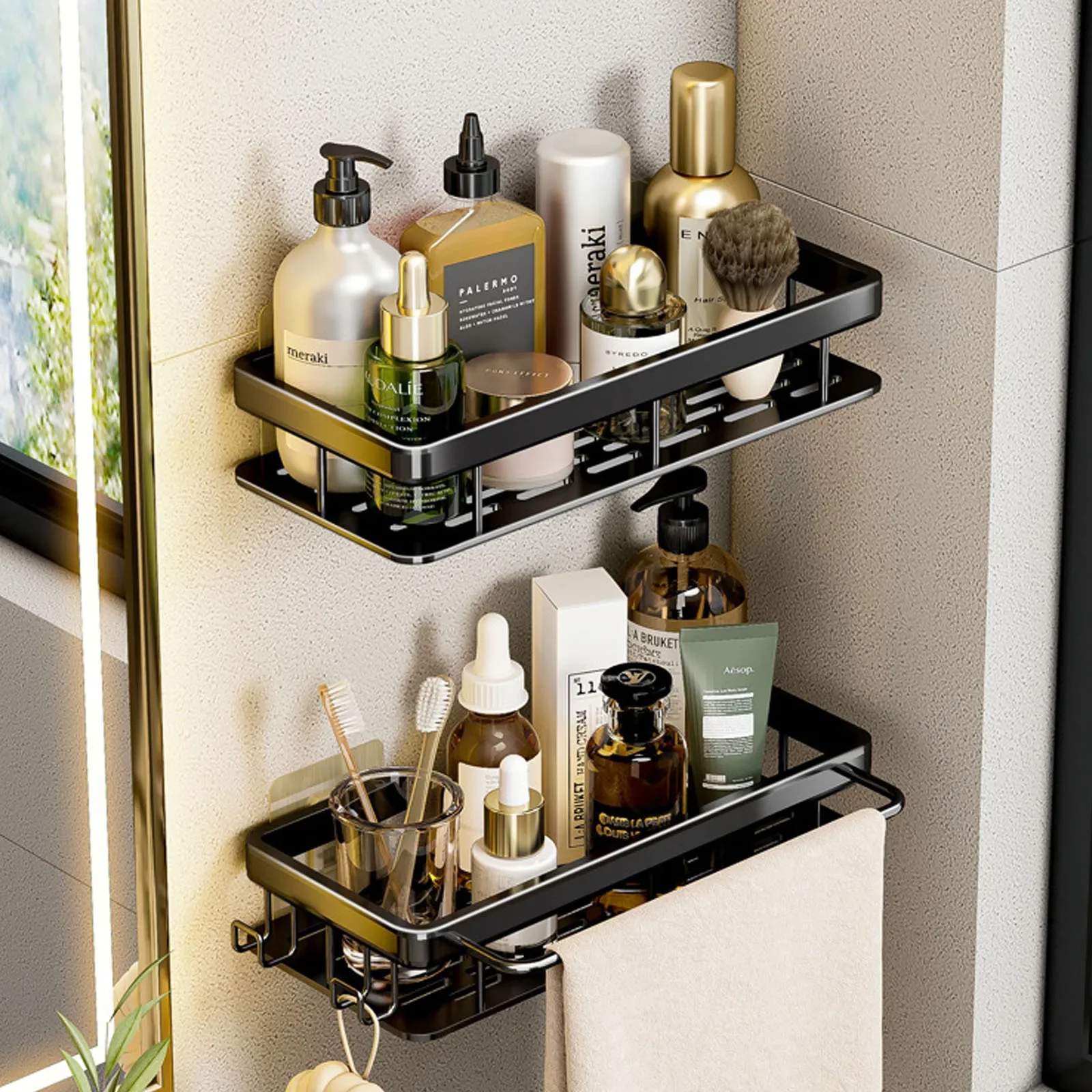 Bathroom Shelf No Drill Wall Mounted Shampoo Bottle Shower Corner Rack Toilet Storage Rack Aluminum Bathroom Kitchen Accessories Bathroom Shelf No Drill Wall Mounted Shampoo Bottle Shower Corner Rack Toilet Storage Rack Aluminum Bathroom Kitchen Accessories