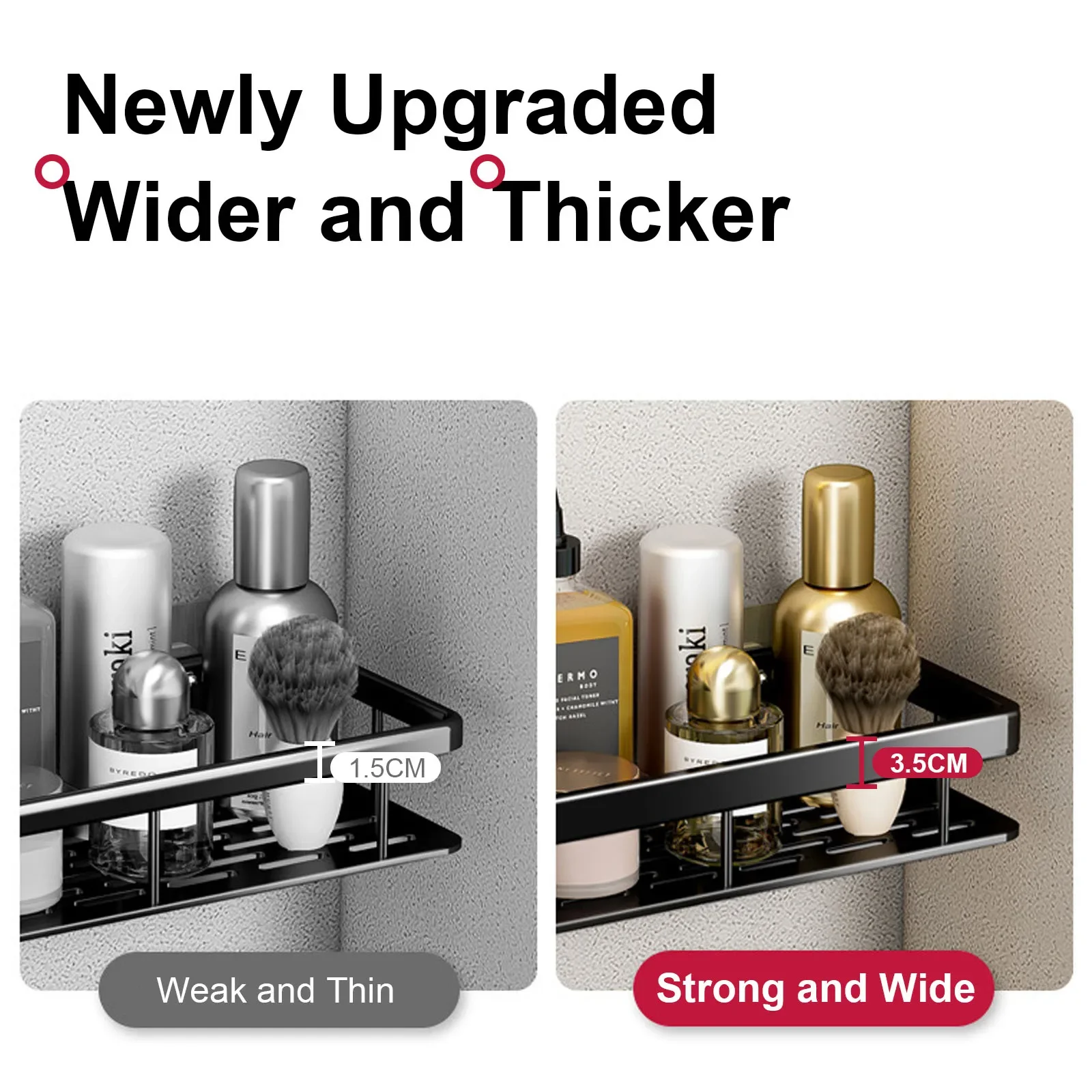 Bathroom Shelf No Drill Wall Mounted Shampoo Bottle Shower Corner Rack Toilet Storage Rack Aluminum Bathroom Kitchen Accessories Bathroom Shelf No Drill Wall Mounted Shampoo Bottle Shower Corner Rack Toilet Storage Rack Aluminum Bathroom Kitchen Accessories