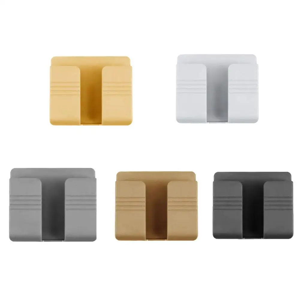 Wall Mounted Mobile Phone Charging Stand Adhesive Wall Shelf Phone TV Remote Control Organizer Kitchen Bathroom Storage Rack