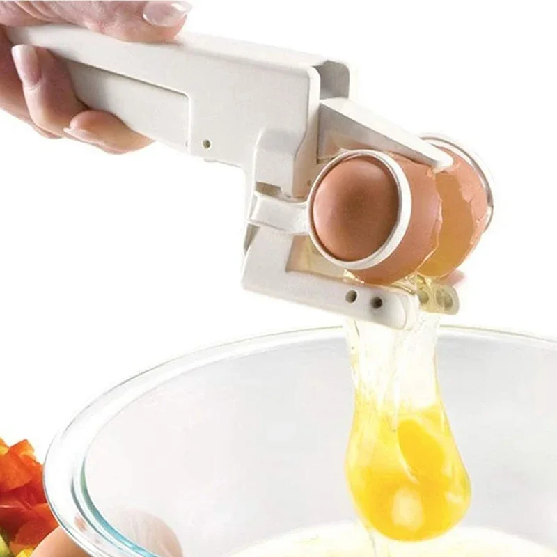 Egg Shell Cracker Easy Separator Creativity Handheld Egg Opener Egg Breaker Kitchen Gadget Tool With Quick Separation Eggs