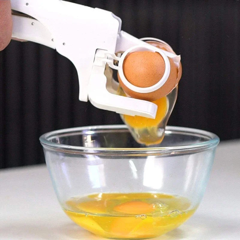 Egg Shell Cracker Easy Separator Creativity Handheld Egg Opener Egg Breaker Kitchen Gadget Tool With Quick Separation Eggs