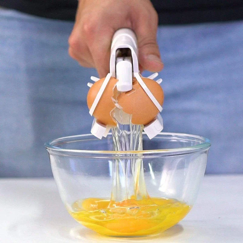 Egg Shell Cracker Easy Separator Creativity Handheld Egg Opener Egg Breaker Kitchen Gadget Tool With Quick Separation Eggs