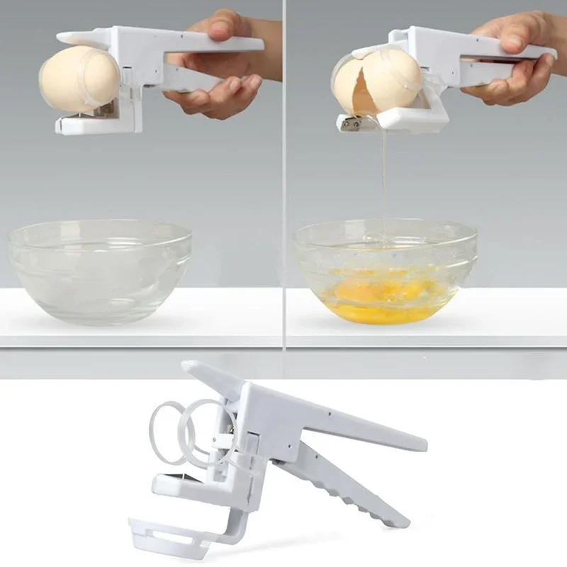 Egg Shell Cracker Easy Separator Creativity Handheld Egg Opener Egg Breaker Kitchen Gadget Tool With Quick Separation Eggs