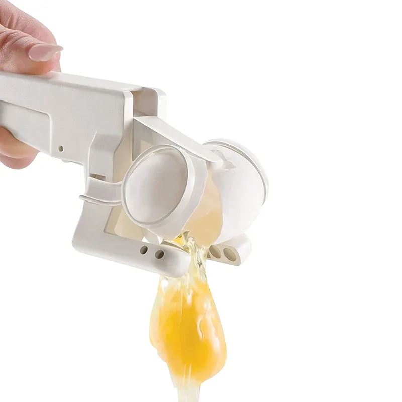 Egg Shell Cracker Easy Separator Creativity Handheld Egg Opener Egg Breaker Kitchen Gadget Tool With Quick Separation Eggs