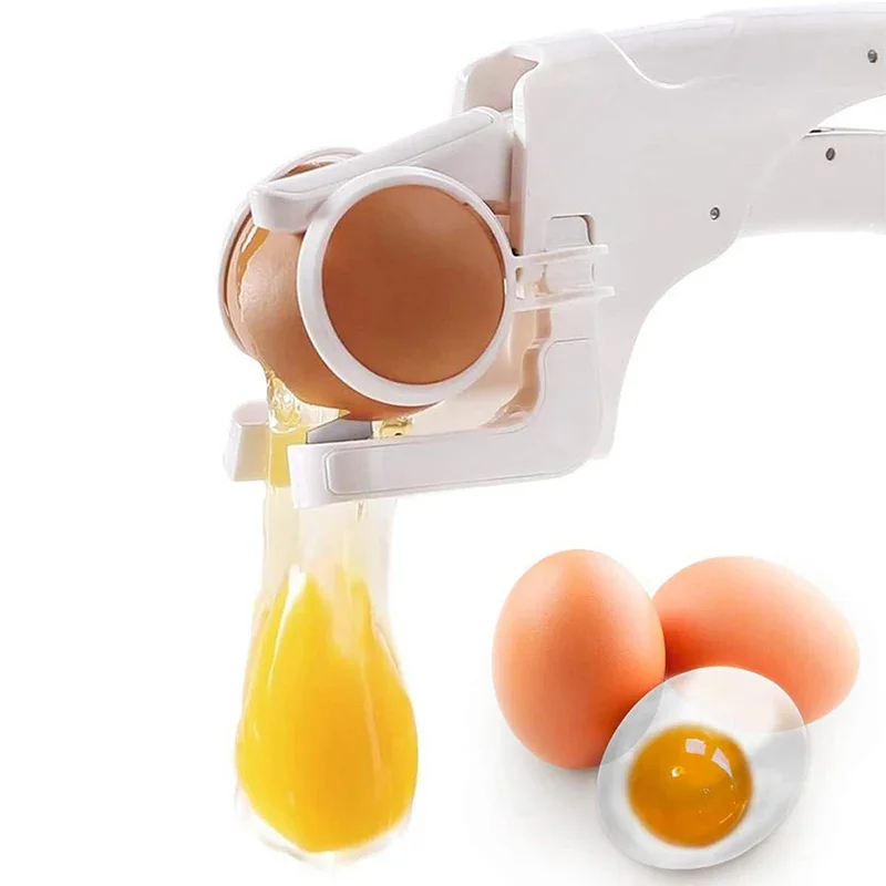 Egg Shell Cracker Easy Separator Creativity Handheld Egg Opener Egg Breaker Kitchen Gadget Tool With Quick Separation Eggs