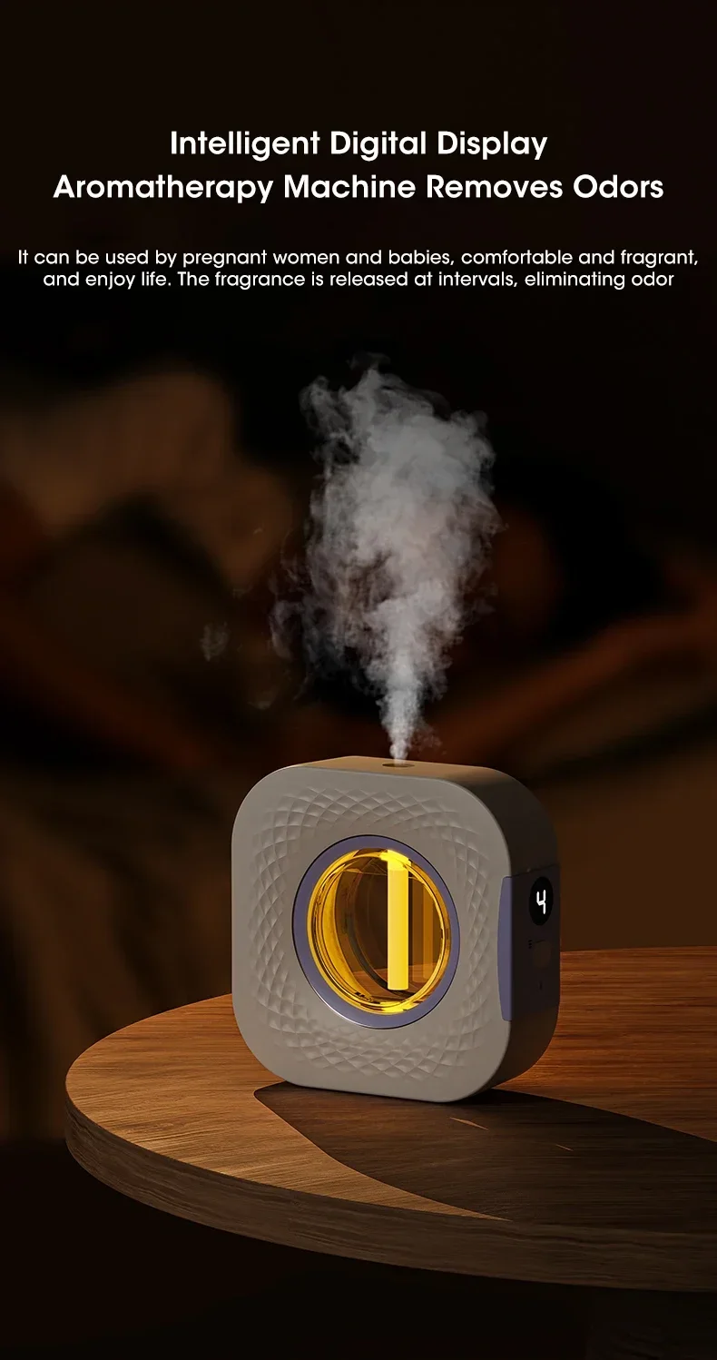 Wall-Mounted Desktop 4 Modes Fragrance Diffuser Aromatherapy Machine 150ML USB Smart Air Purifier Display Home Deodorization