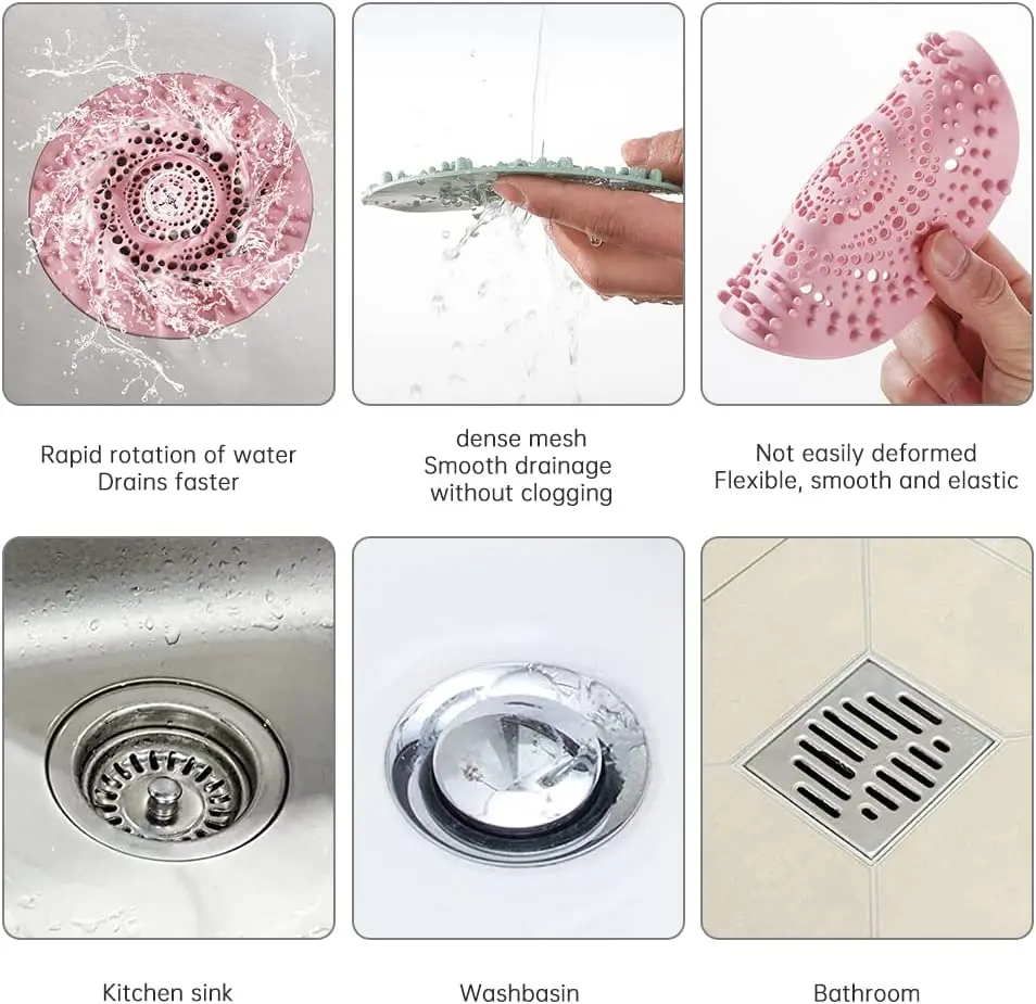 1Pcs Silicone Drain Strainer Household Shower Floor Filter Sink Strainers Hair Catcher For Kitchen Bathroom Accessories