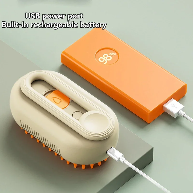 Steam Brush for A Dog Cat Pet Massage Brush 3 in 1 One Button Steam Spray Folding Rotatable Floating Hair Bath Hair Removal Comb