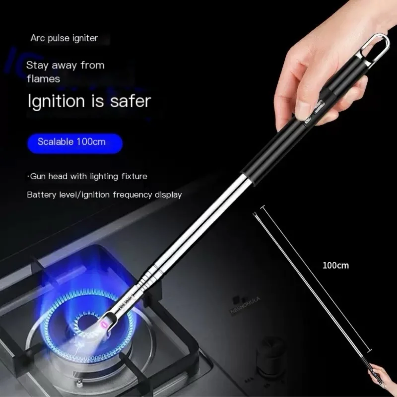 100cm Ultra-Long Telescopic Arc Pulse Lighter Safe Eco-Friendly Rechargeable Igniter BBQ Kitchen Windproof Electric Lighters 100cm Ultra-Long Telescopic Arc Pulse Lighter Safe Eco-Friendly Rechargeable Igniter BBQ Kitchen Windproof Electric Lighters