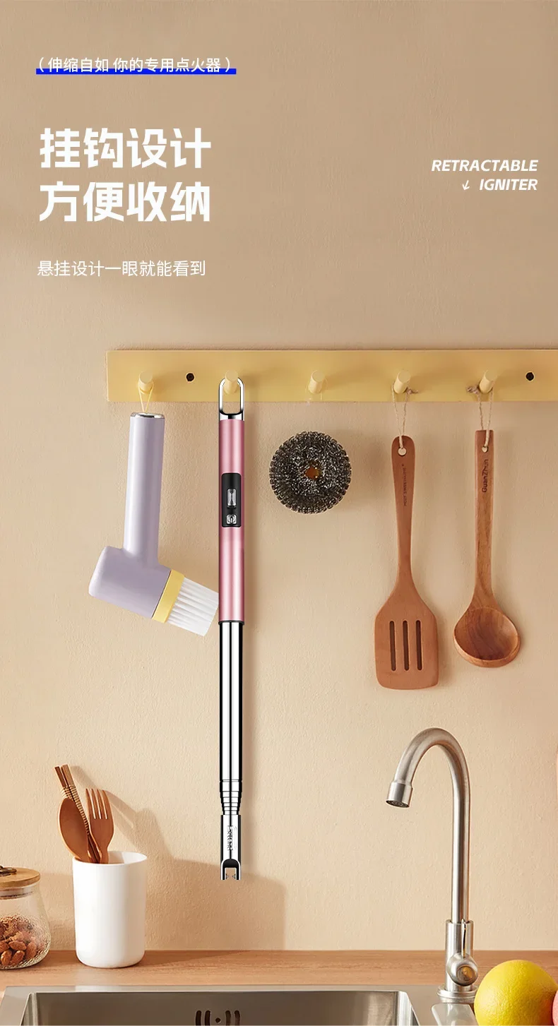 100cm Ultra-Long Telescopic Arc Pulse Lighter Safe Eco-Friendly Rechargeable Igniter BBQ Kitchen Windproof Electric Lighters