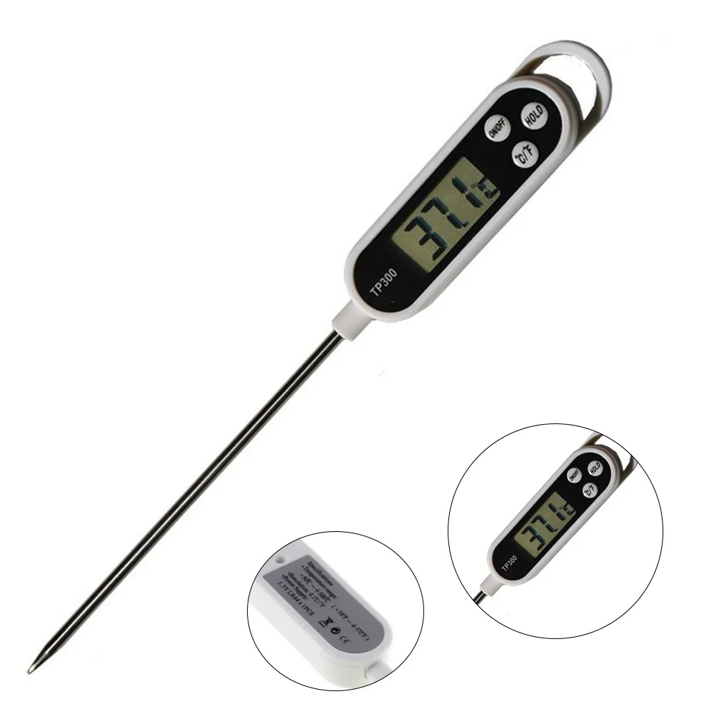 Stainless steel probe cooking food, barbecue stove, water, milk, oil, liquid meat, digital kitchen thermometer kitchen tools