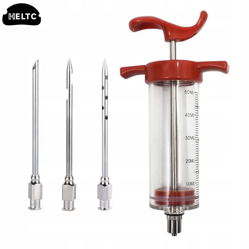 1set Spice Syringe Marinade Injector Flavor Syringe Cooking Meat Poultry Turkey Chicken Kitchen Utensils Accessories  BBQ Tool