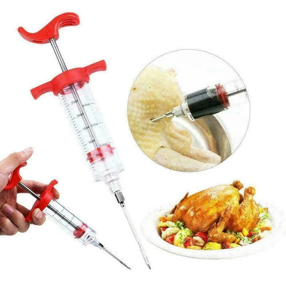 Turkey Syringe Food Grade PP Stainless Steel Needles Spice Syringe Set BBQ Meat Flavor Injector Kitchen Sauce Marinade Syringe  Turkey Syringe Food Grade PP Stainless Steel Needles Spice Syringe Set BBQ Meat Flavor Injector Kitchen Sauce Marinade Syringe 