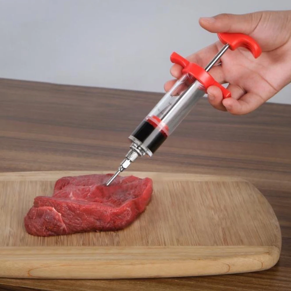 Turkey Syringe Food Grade PP Stainless Steel Needles Spice Syringe Set BBQ Meat Flavor Injector Kitchen Sauce Marinade Syringe  Turkey Syringe Food Grade PP Stainless Steel Needles Spice Syringe Set BBQ Meat Flavor Injector Kitchen Sauce Marinade Syringe 