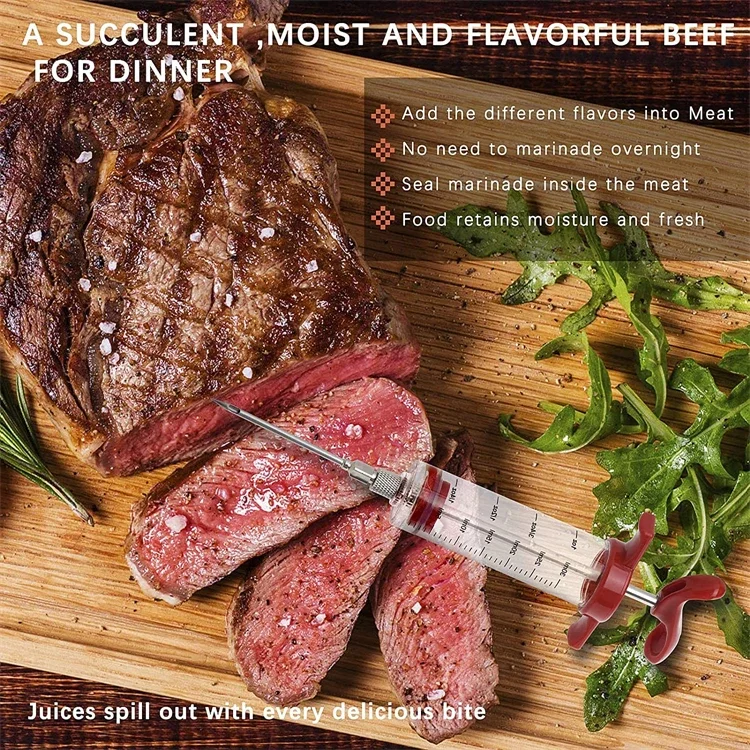 Stainless Steel Spice Syringe Set Meat Turkey Chicken Flavor Injector Kitchen Sauce Marinade Injection Home Kitchen Accessories Stainless Steel Spice Syringe Set Meat Turkey Chicken Flavor Injector Kitchen Sauce Marinade Injection Home Kitchen Accessories