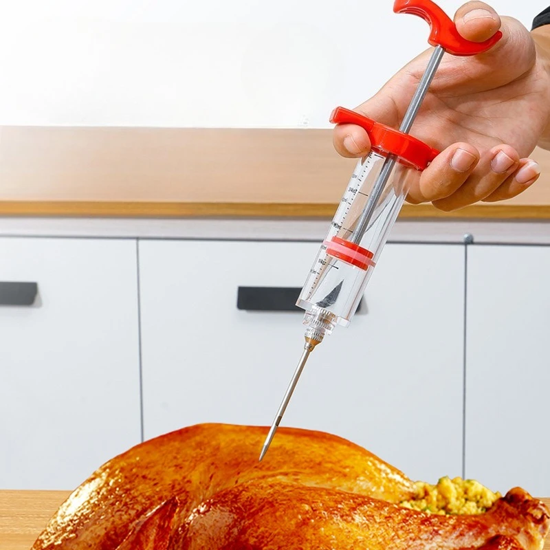 Stainless Steel Spice Syringe Set Meat Turkey Chicken Flavor Injector Kitchen Sauce Marinade Injection Home Kitchen Accessories Stainless Steel Spice Syringe Set Meat Turkey Chicken Flavor Injector Kitchen Sauce Marinade Injection Home Kitchen Accessories