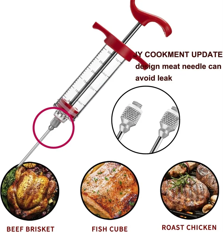 Stainless Steel Spice Syringe Set Meat Turkey Chicken Flavor Injector Kitchen Sauce Marinade Injection Home Kitchen Accessories Stainless Steel Spice Syringe Set Meat Turkey Chicken Flavor Injector Kitchen Sauce Marinade Injection Home Kitchen Accessories